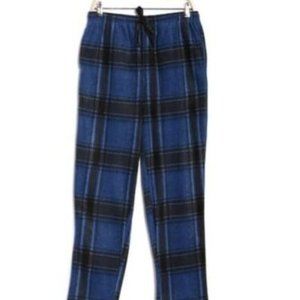 Perry Ellis Plaid Mircrofleece Pajama Pants Sz. L. Color: Jet black, blue, Lark